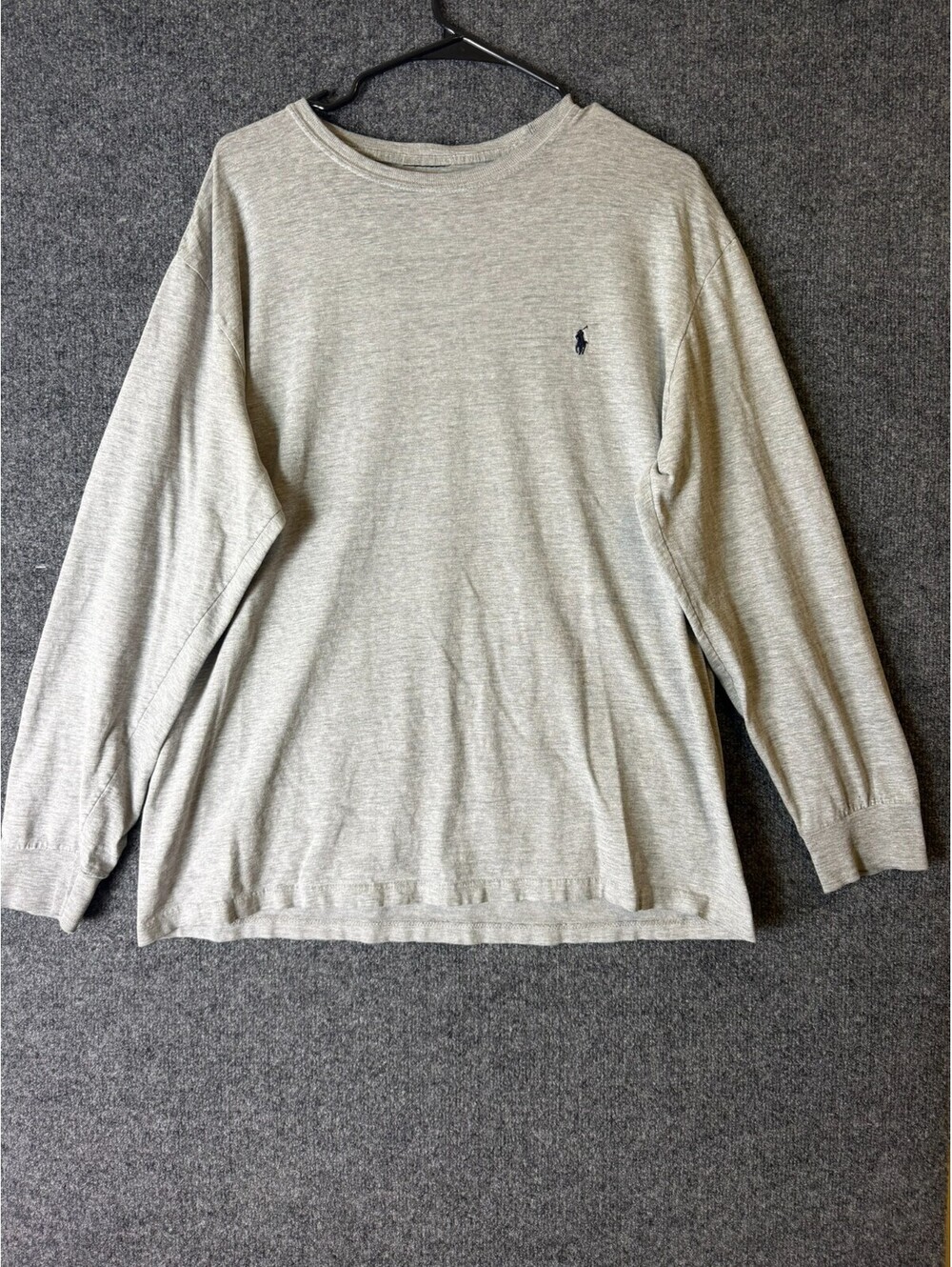 Polo Ralph Lauren Long Sleeve T Shirt Mens Large Grey Heather Pony Logo Tee